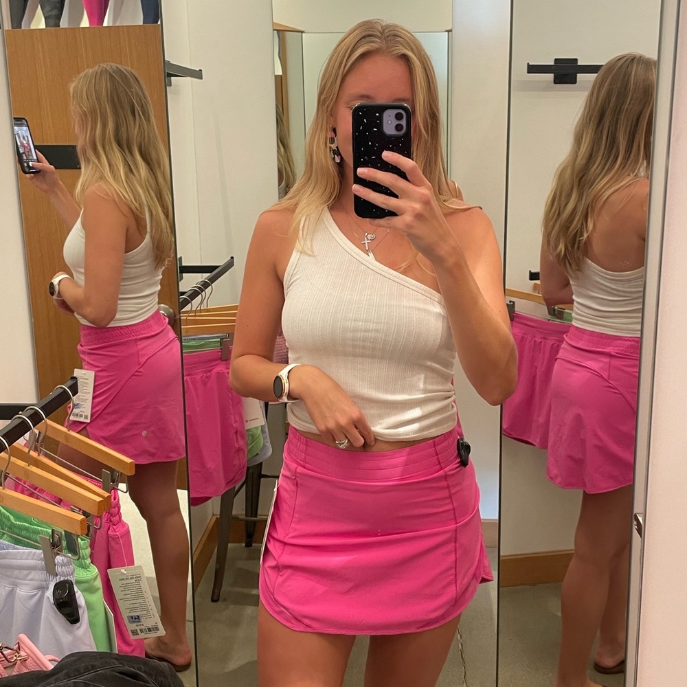 LULULEMON HOTTY HOT HIGH RISE PINK SKIRT LONG